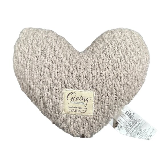 Demdaco Heart Pillow Giving Collection Beige Weighted - Picture 1 of 8